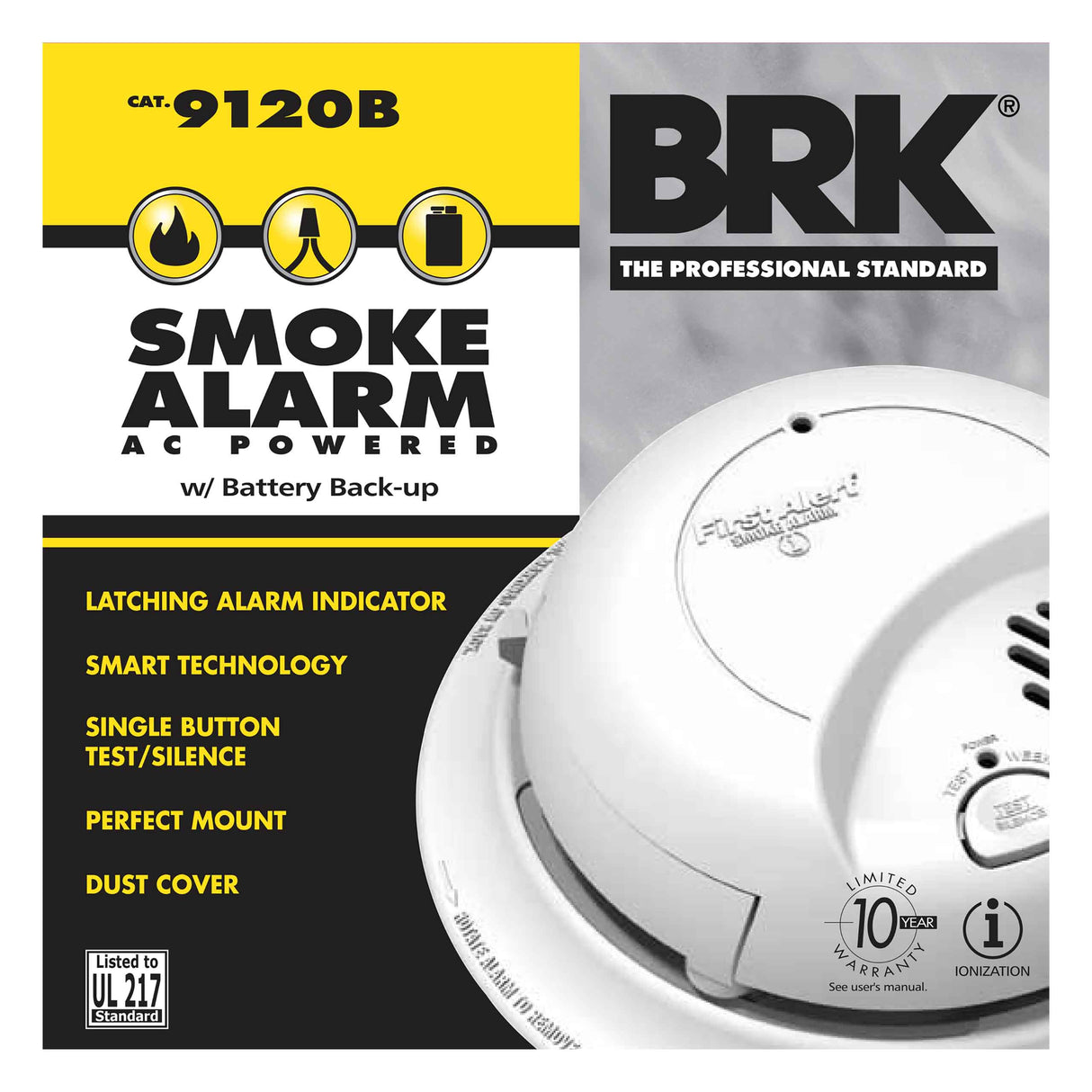 Carton - Hardwired Ionization Smoke Alarm with Battery Backup
