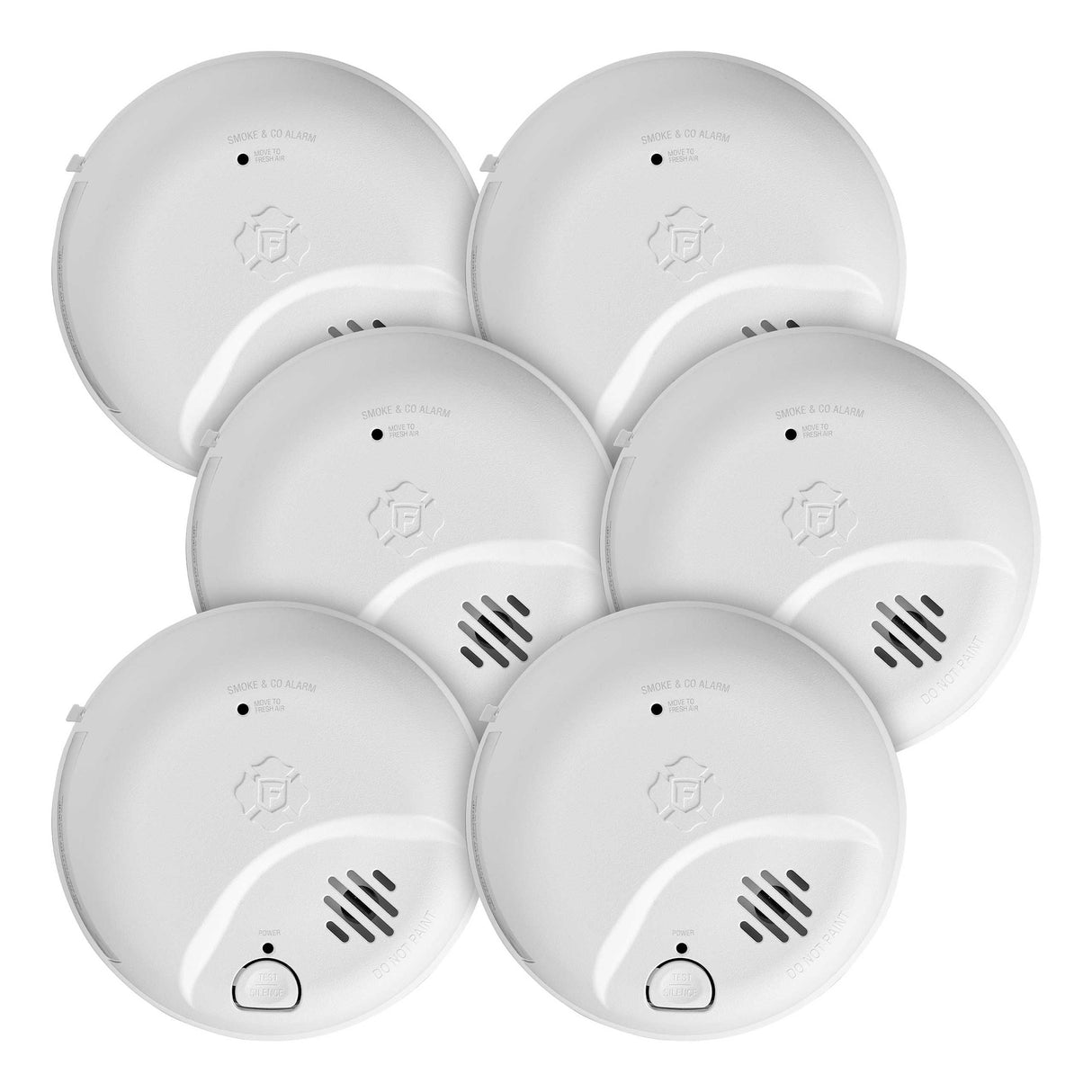 Interconnect Hardwire Smoke and CO Alarm with 10-Year Battery Backup - 6 Pack