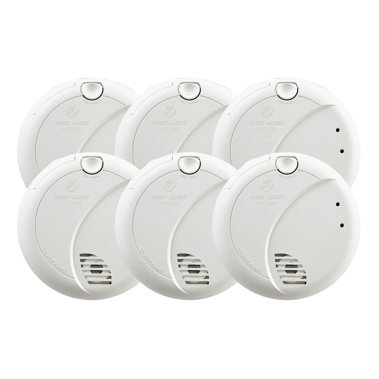 7010B6CP Front 6pk Hardwired Photoelectric Smoke Alarm with Battery Backup