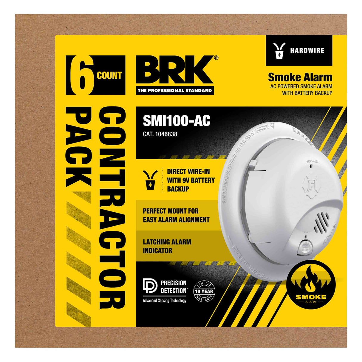 Hardwire Interconnect Smoke Alarm with Battery Backup