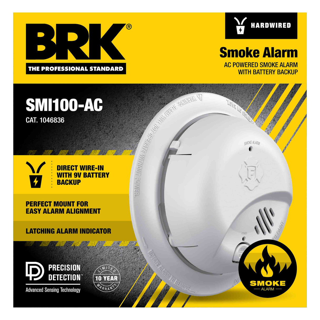 Hardwire Interconnect Smoke Alarm with Battery Backup