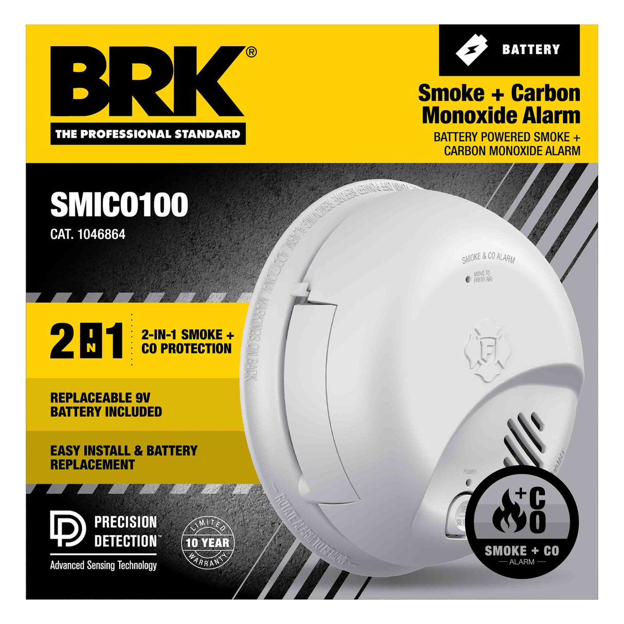 Battery-Operated 2-in-1 Smoke and Carbon Monoxide Alarm