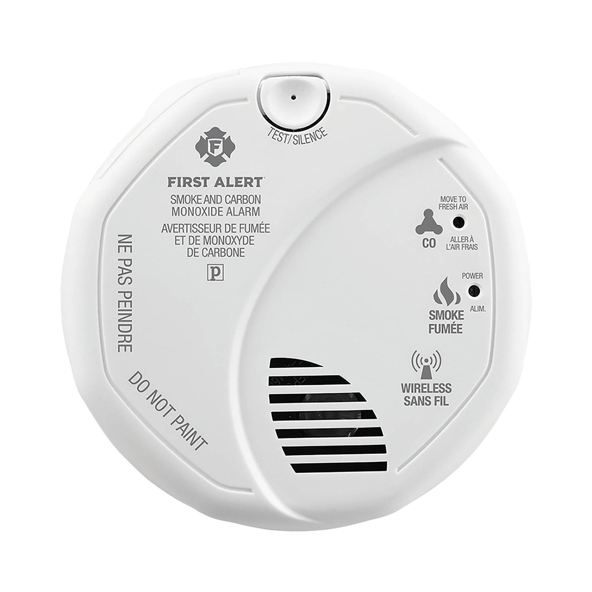 ZCOMBOA Wireless Smoke and Carbon Monoxide Alarm Works with ZWAV Ring - Front